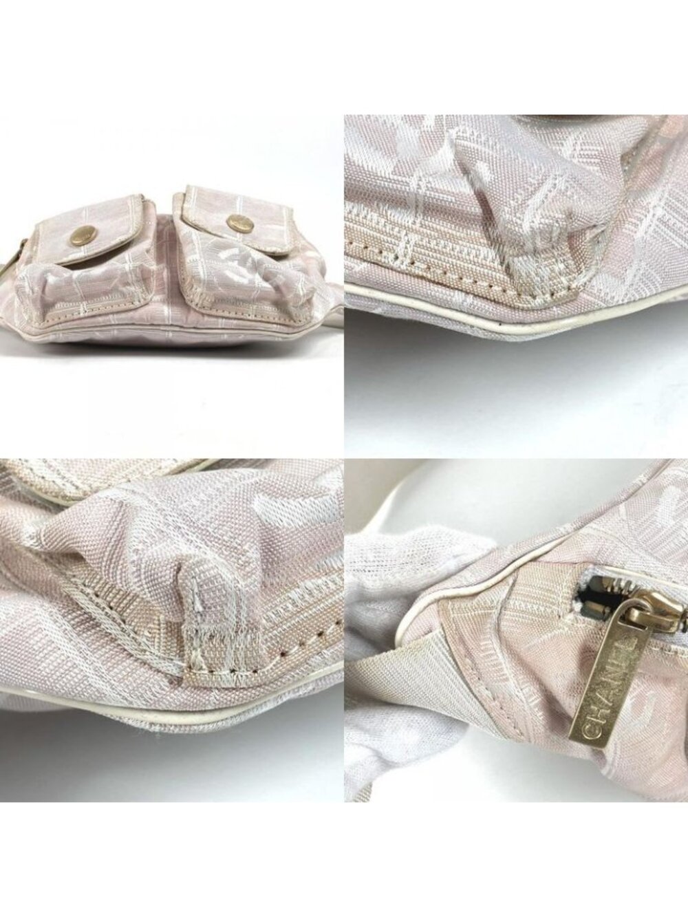 Chanel Body Bag Waist Pouch Nylon Pink - Picture 7 of 9